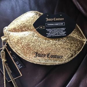 NWT Juicy Couture Charging Cosmetic Bag in Gold